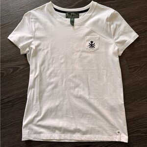 L.R.L. NWOT Ralph Lauren 100% Cotton T-shirt w/Logo Pocket Detail Sz Small White
